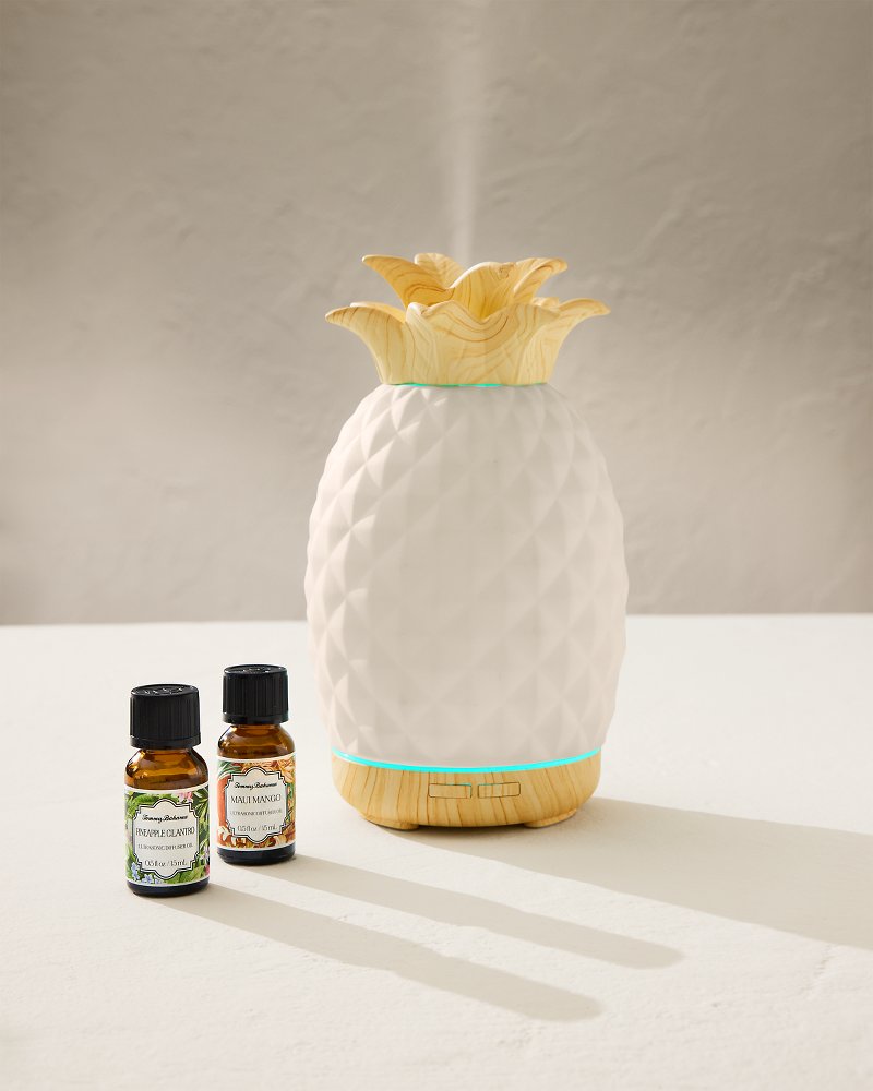 Tommy Bahama Maui Mango Ceramic Pineapple Diffuser Oil Refill Set