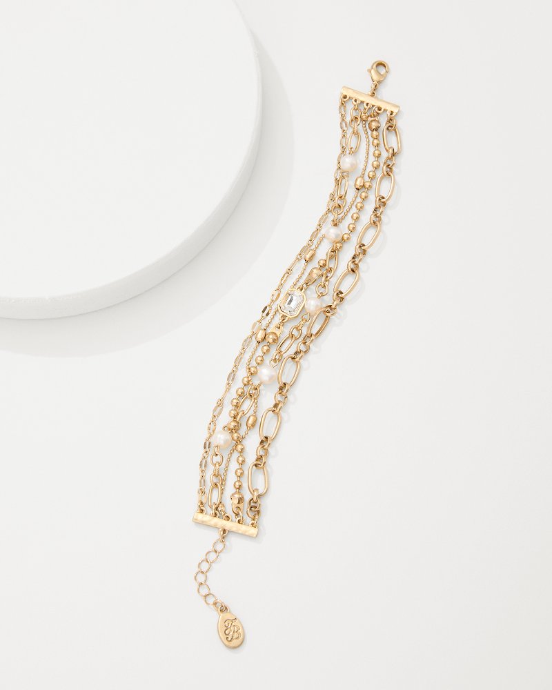 Tommy Bahama Tidal Treasure Pearl and Chain Layered Bracelet