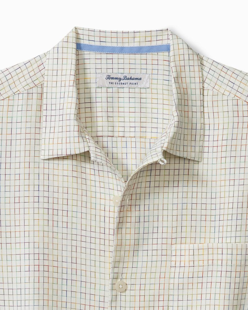 Tommy Bahama Big & Tall Coconut Point Prismatic Check IslandZone® Camp Shirt