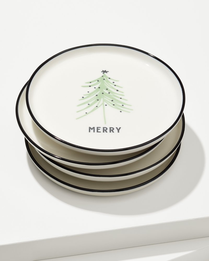 Tommy Bahama Holiday Tree Appetizer Plates—Set of 4