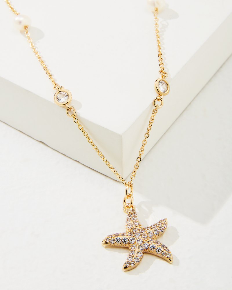 Tommy Bahama Island Essence Gold Starfish Pearl Necklace