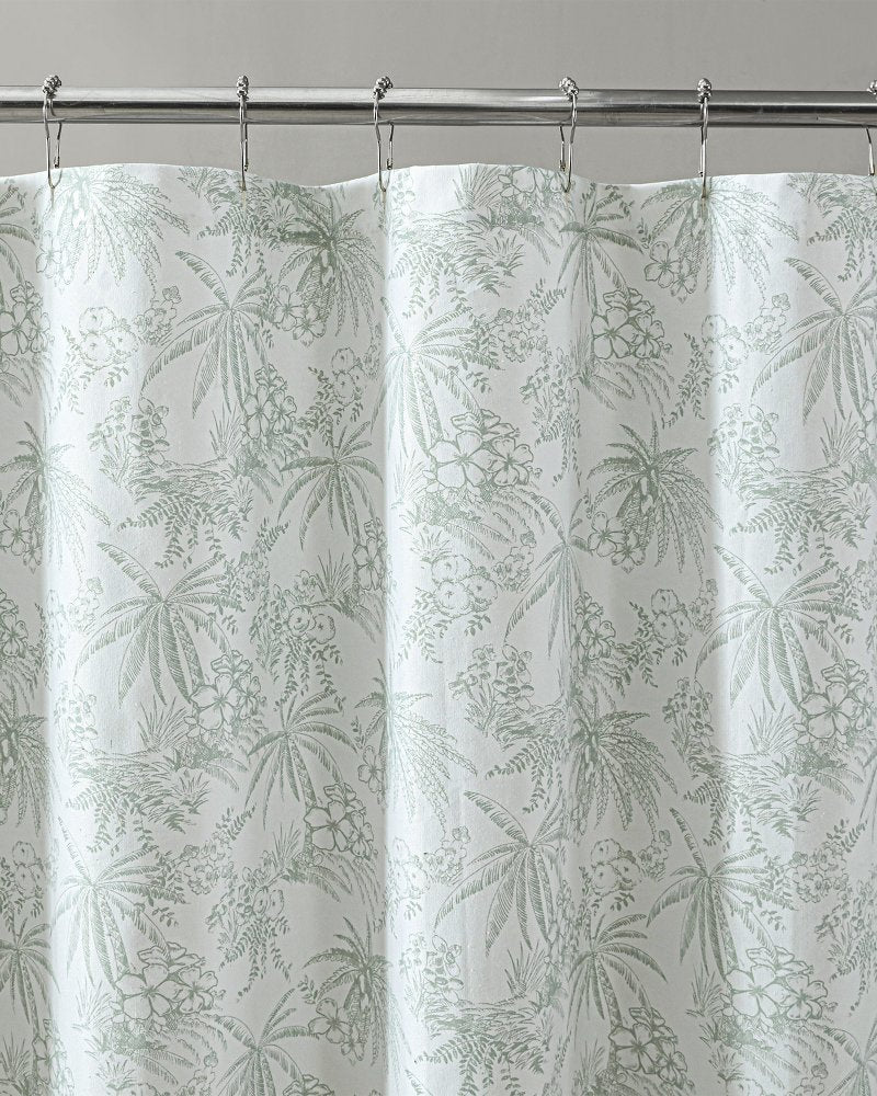 Tommy Bahama Pen and Ink Spring Green Palm Shower Curtain