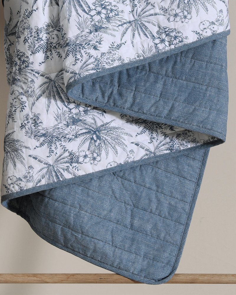 Tommy Bahama Pen and Ink Palm Reversible 2-Piece Twin Quilt Set