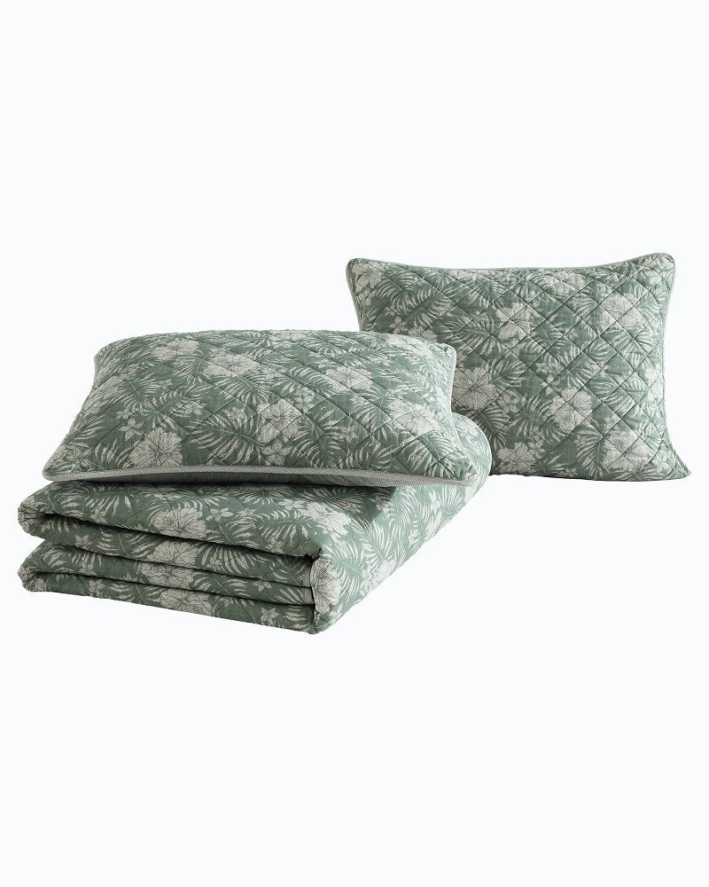 Tommy Bahama Hibiscus Jungle Reversible 3-Piece Full/Queen Quilt Set