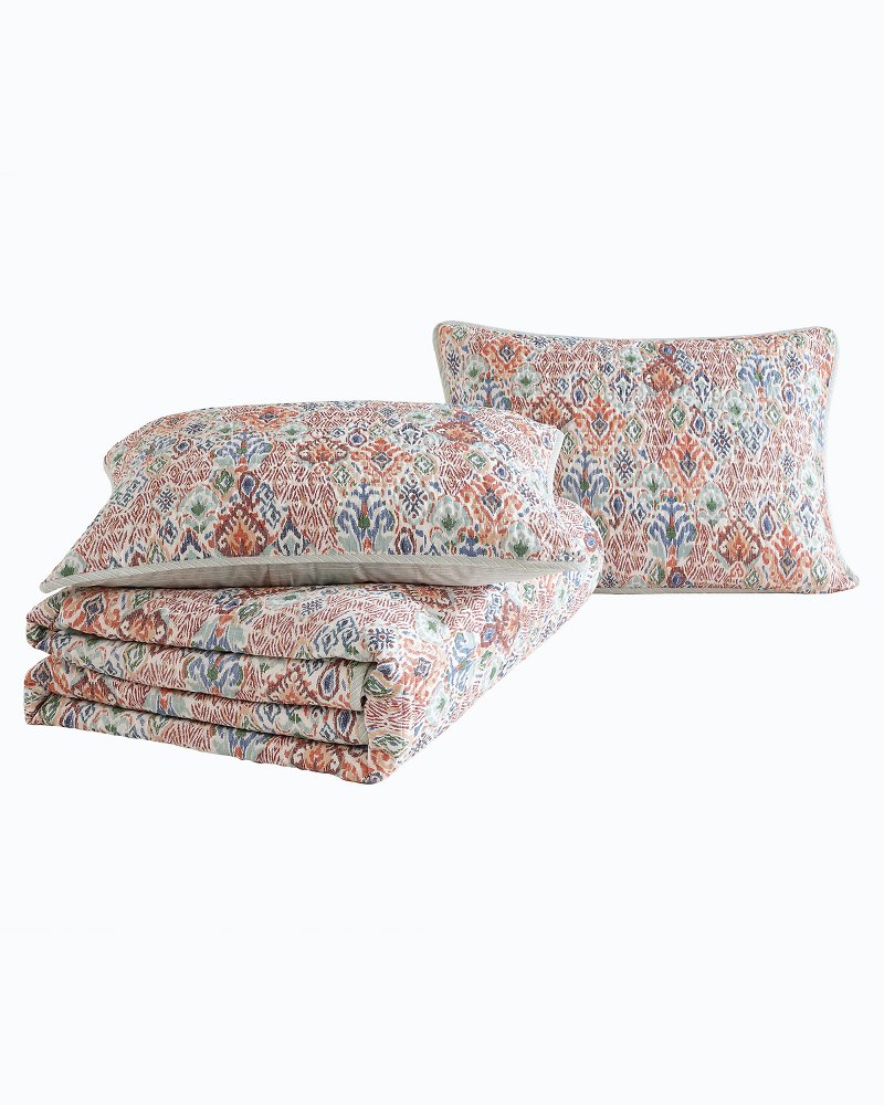 Tommy Bahama Ikat Tropics Reversible 3-Piece Full/Queen Quilt Set