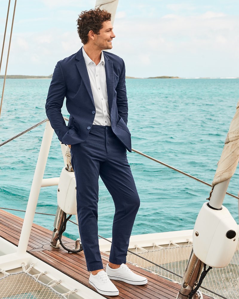 Tommy Bahama Nova Wave Half-Elastic Waist Seersucker Pants