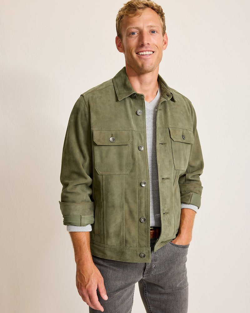 Tommy Bahama Pine Lake Suede Trucker Jacket