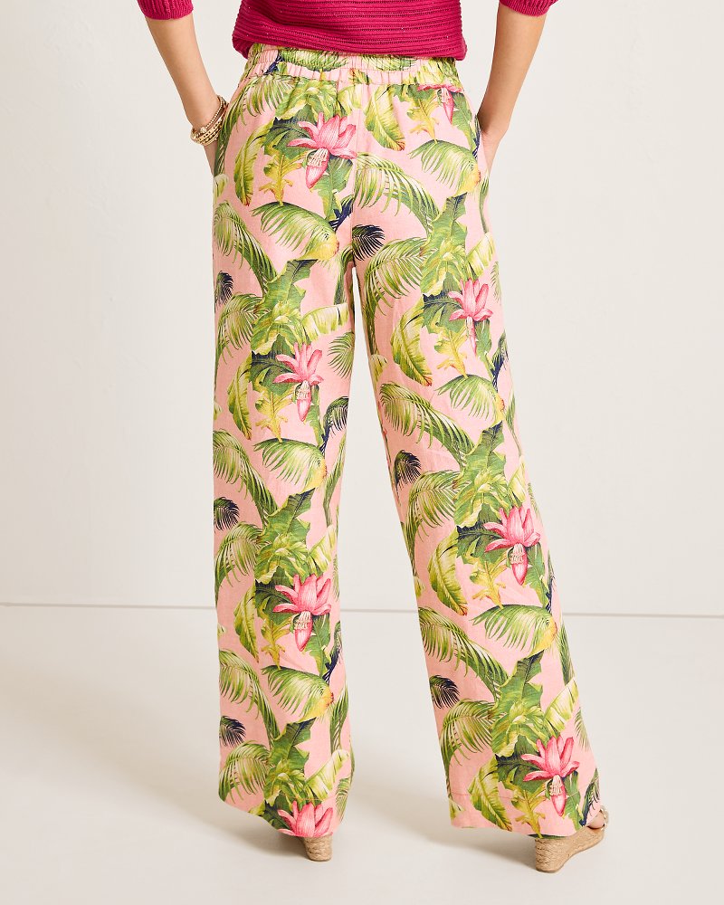 Tommy Bahama Two Palms Frond Royal High-Rise Linen Easy Pants