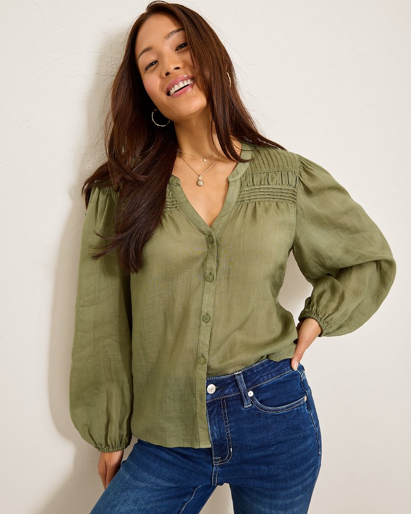 Tommy Bahama Palm Breeze Pintuck Blouse