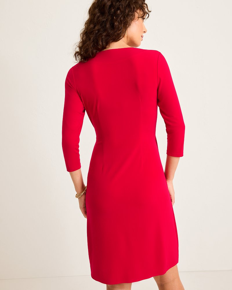 Tommy Bahama Clara 3/4-Sleeve Faux-Wrap Dress