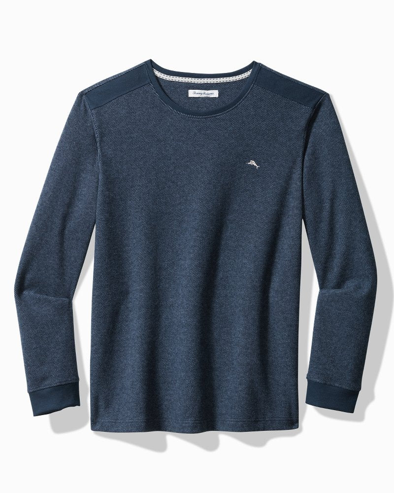 Tommy Bahama Textured Twill Stripe Crew Long-Sleeve Top