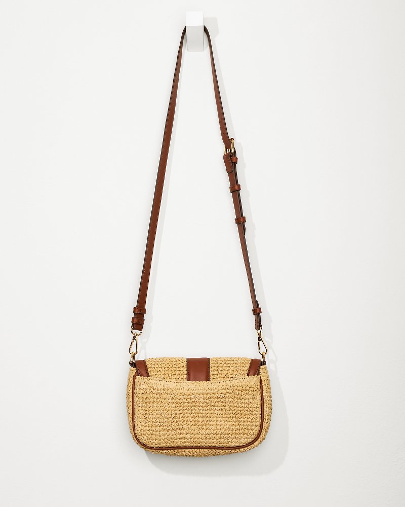 Tommy Bahama Raffia & Leather Chain Crossbody
