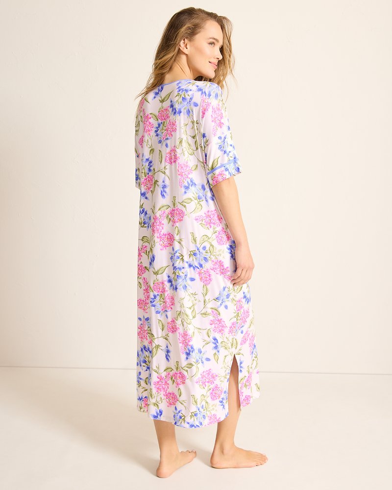 Tommy Bahama Jersey Short-Sleeve Maxi Sleep Caftan