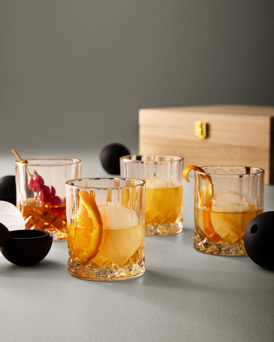 Tommy Bahama Tommy Bahama Crystal Rocks Glass and Ice Sphere Set