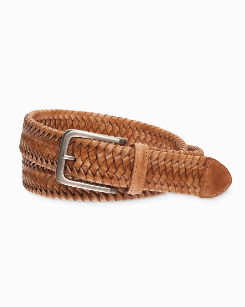 Tommy Bahama Braided Leather Stretch Belt