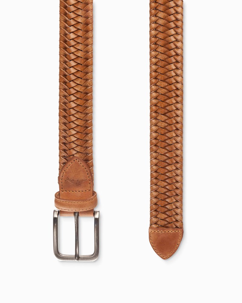 Tommy Bahama Braided Leather Stretch Belt
