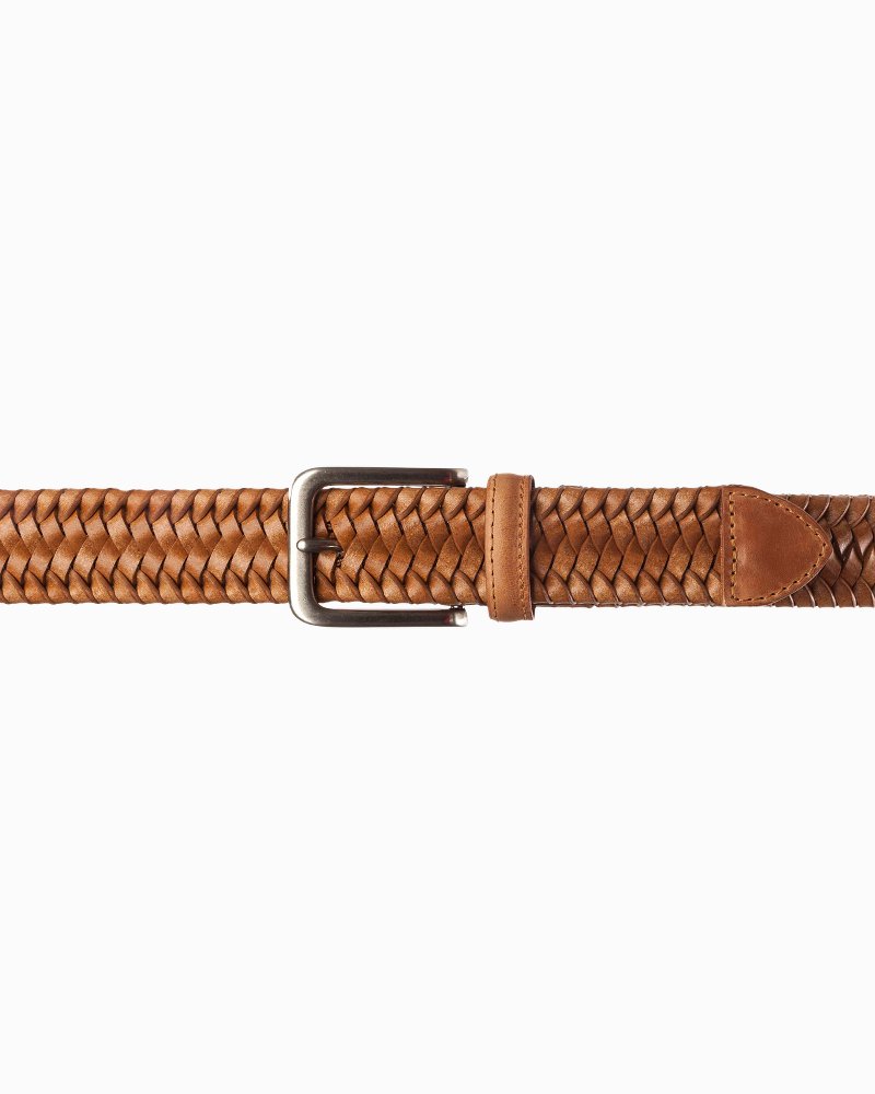 Tommy Bahama Braided Leather Stretch Belt