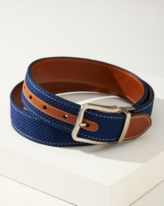 Tommy Bahama Leather Mesh Reversible Performance Belt