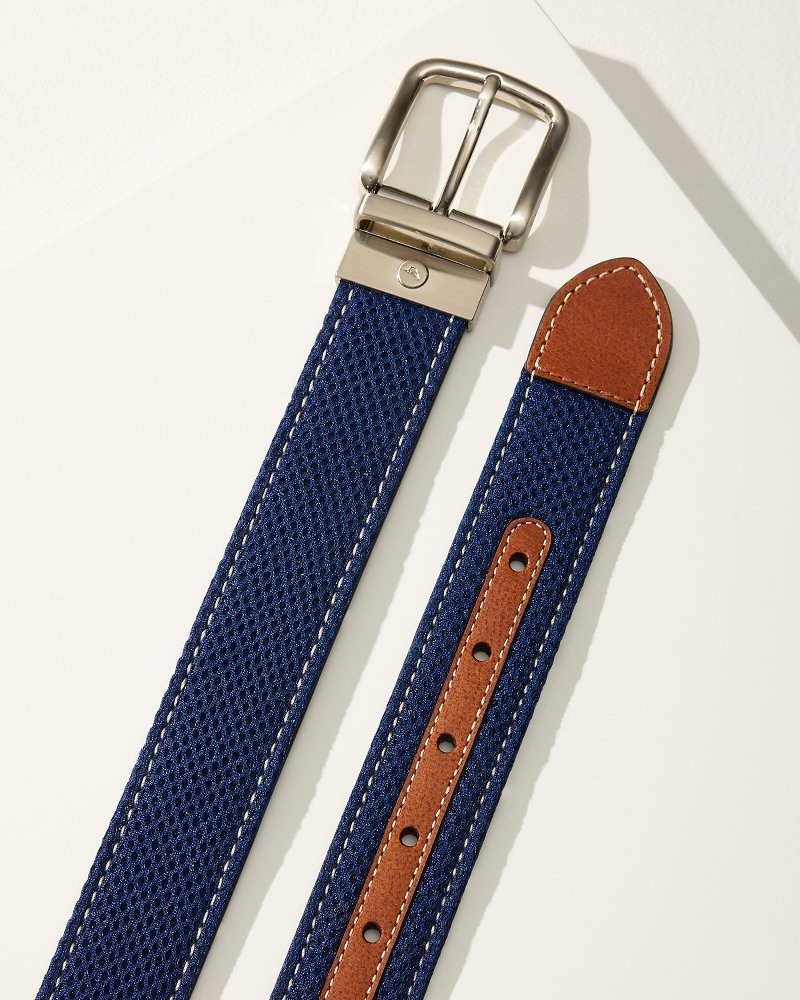 Tommy Bahama Leather Mesh Reversible Performance Belt