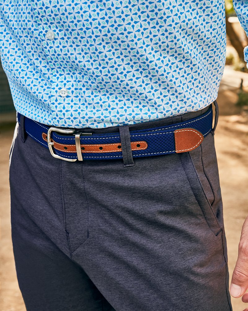 Tommy Bahama Leather Mesh Reversible Performance Belt