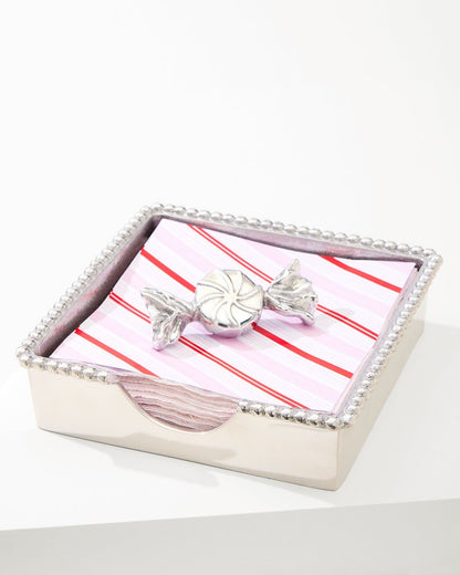 Tommy Bahama Beaded Peppermint Napkin Box Set
