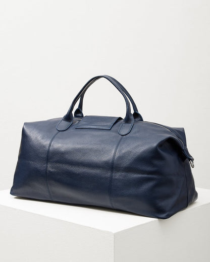 Tommy Bahama Stanford Navy Leather Duffel Bag
