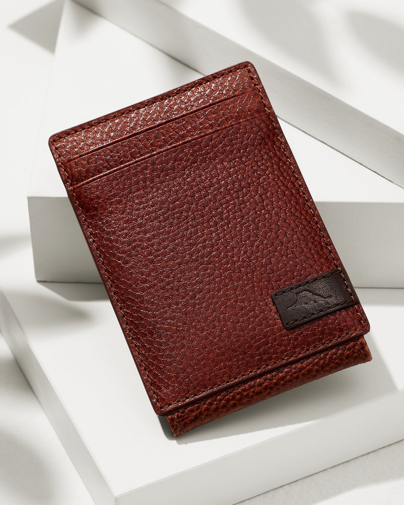 Tommy Bahama Scotchgrain Leather Magnetic Front Pocket Wallet