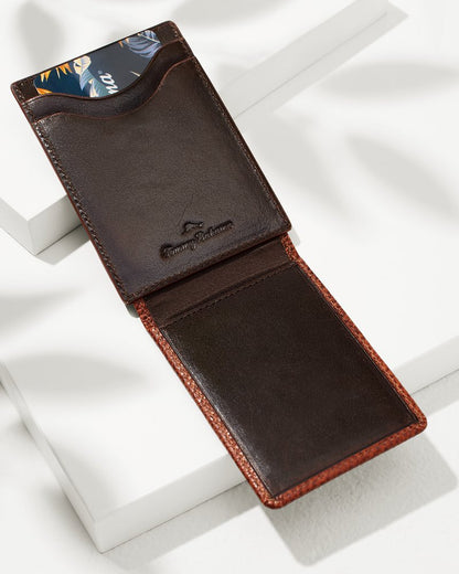 Tommy Bahama Scotchgrain Leather Magnetic Front Pocket Wallet