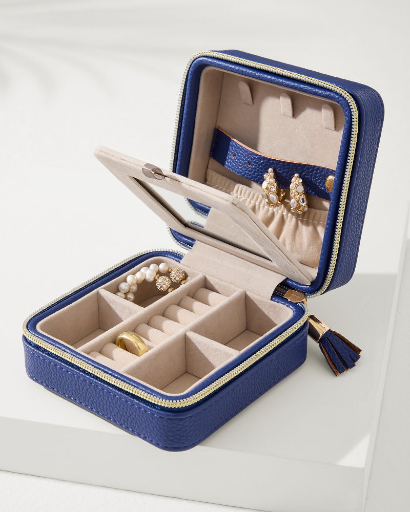 Tommy Bahama Leah Navy Travel Jewelry Case