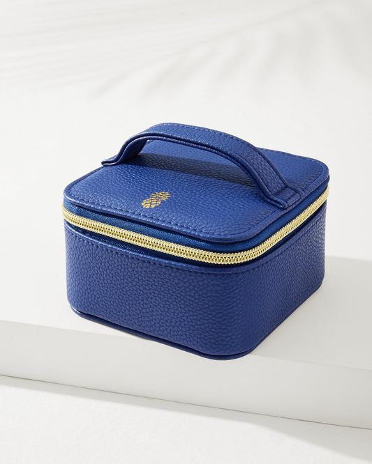 Tommy Bahama Leah Navy Travel Jewelry Case With Pouch