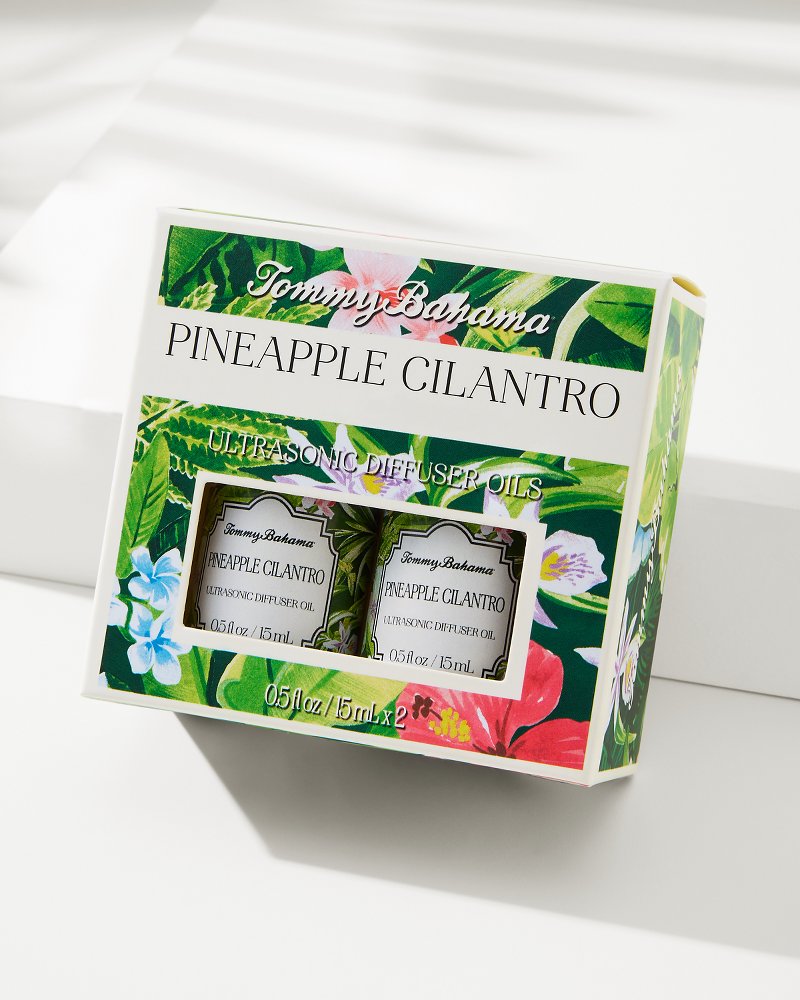 Tommy Bahama Pineapple Cilantro Ceramic Pineapple Diffuser Oil Refill Set