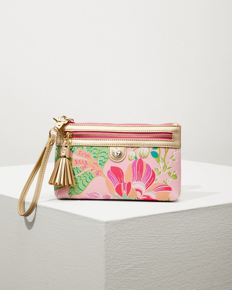 Tommy Bahama Flamingo Pineapple Tassel Wristlet