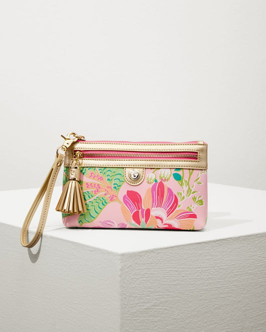 Tommy Bahama Flamingo Pineapple Tassel Wristlet