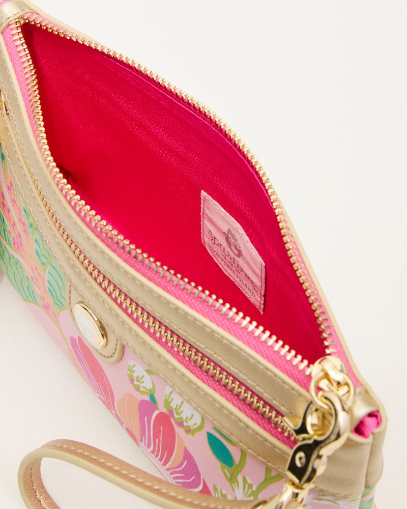 Tommy Bahama Flamingo Pineapple Tassel Wristlet