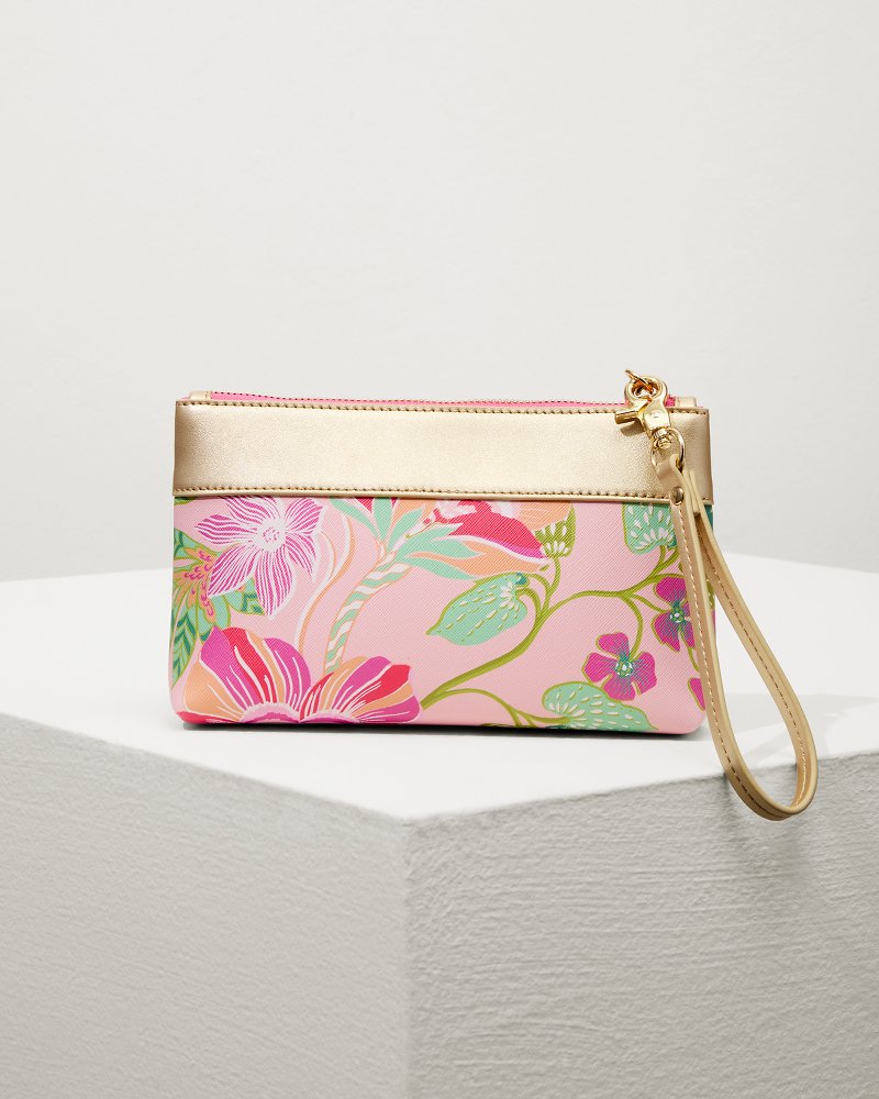 Tommy Bahama Flamingo Pineapple Tassel Wristlet