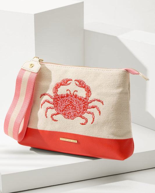 Tommy Bahama Embroidered Red Crab Carina Wristlet