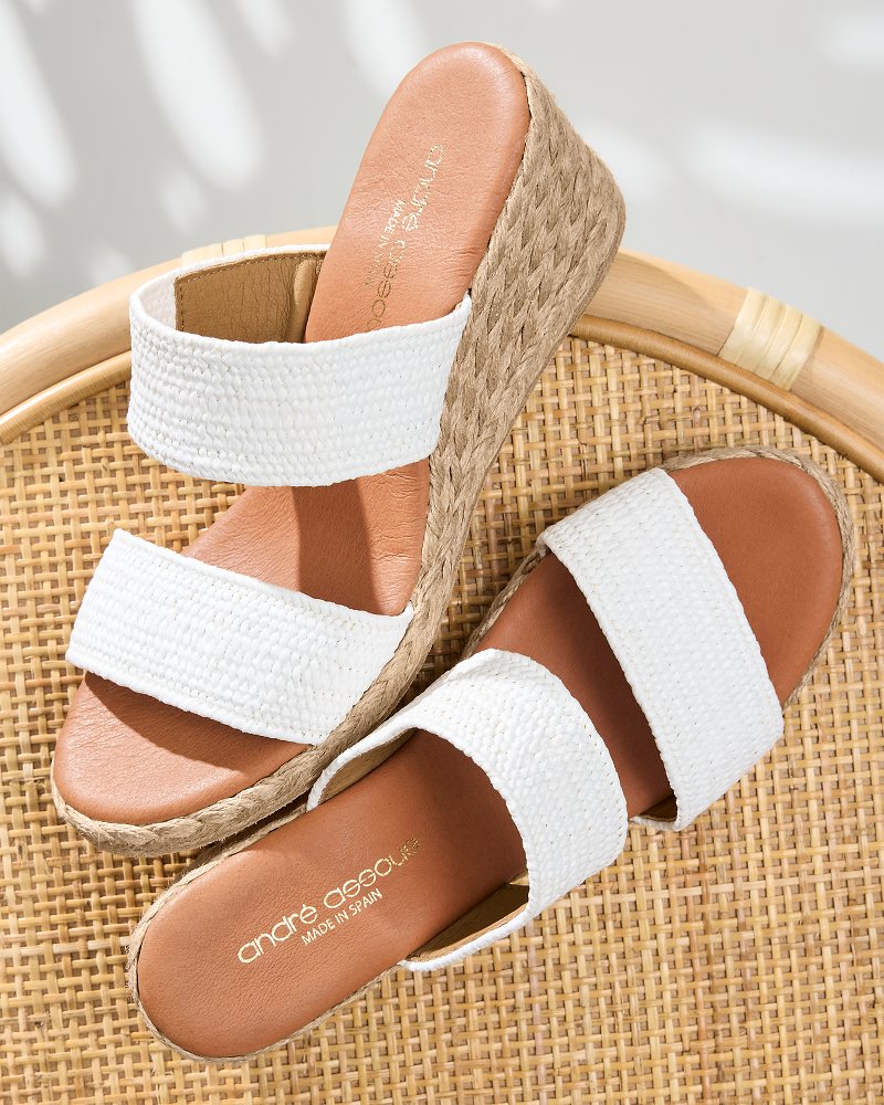 Tommy Bahama André Assous Nori Stretch Raffia Wedge Sandals