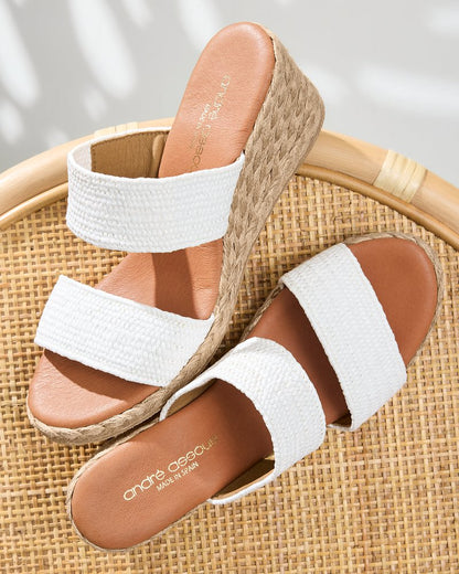 Tommy Bahama André Assous Nori Stretch Raffia Wedge Sandals