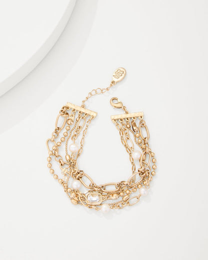 Tommy Bahama Tidal Treasure Pearl and Chain Layered Bracelet