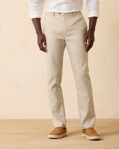 Tommy Bahama Big & Tall Latigo Beach Linen-Blend Flat-Front Pants