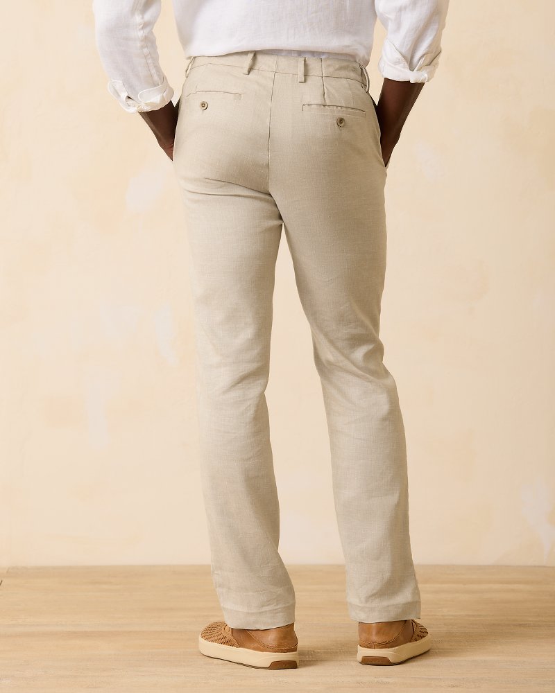 Tommy Bahama Big & Tall Latigo Beach Linen-Blend Flat-Front Pants