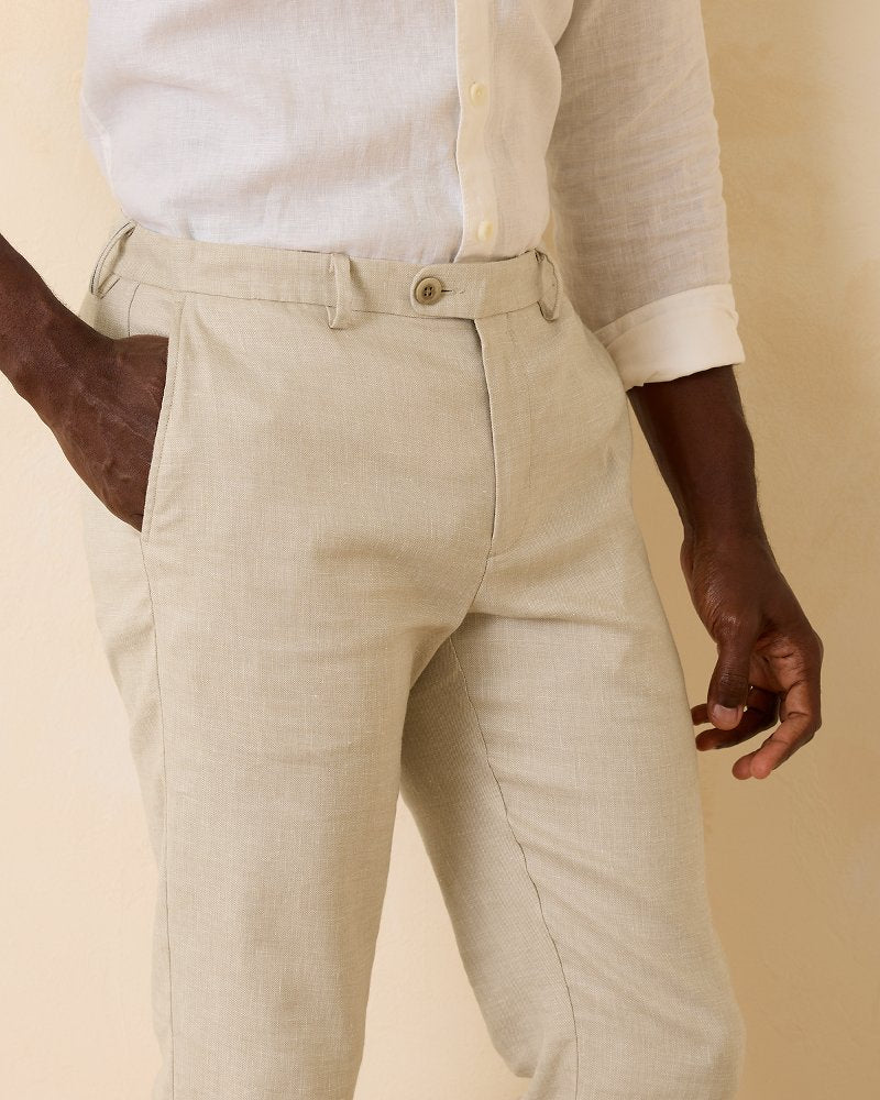 Tommy Bahama Big & Tall Latigo Beach Linen-Blend Flat-Front Pants