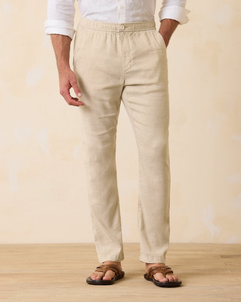 Tommy Bahama Big & Tall Beach Coast Linen-Blend Elastic-Waist Pants