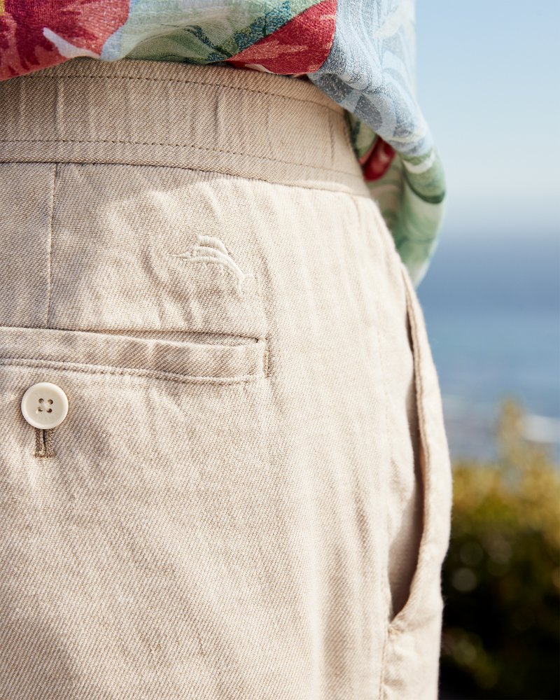 Tommy Bahama Big & Tall Beach Coast Linen-Blend Elastic-Waist Pants