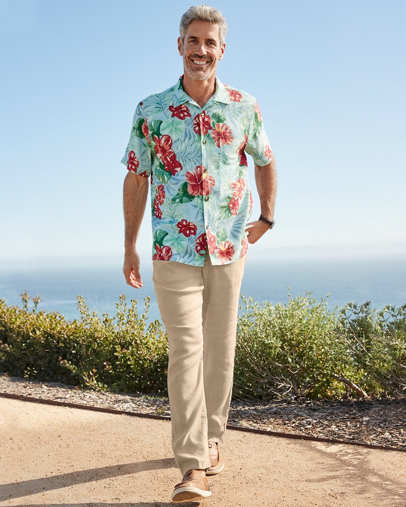 Tommy Bahama Big & Tall Beach Coast Linen-Blend Elastic-Waist Pants
