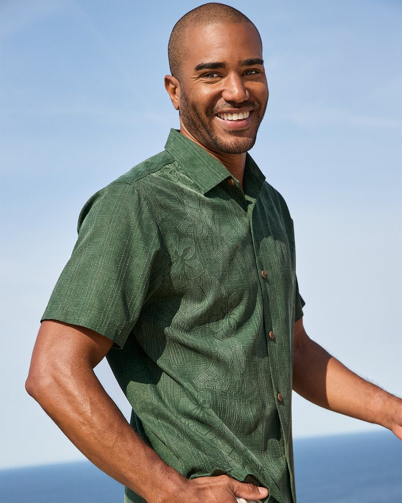 Tommy Bahama Big & Tall Bali Border Silk Camp Shirt