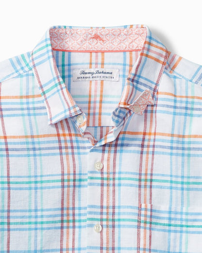 Tommy Bahama Big & Tall Barbados Breeze La Via Check Stretch-Linen Shirt