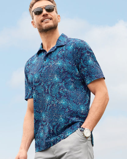 Tommy Bahama Big & Tall Bahama Coast Azul Burst IslandZone® Polo