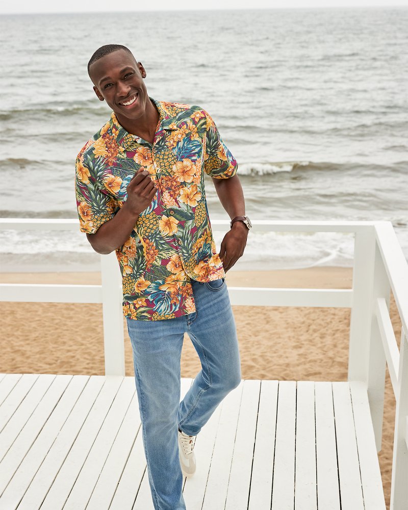 Tommy Bahama Big & Tall Coconut Point Sunset Canopy IslandZone® Camp Shirt