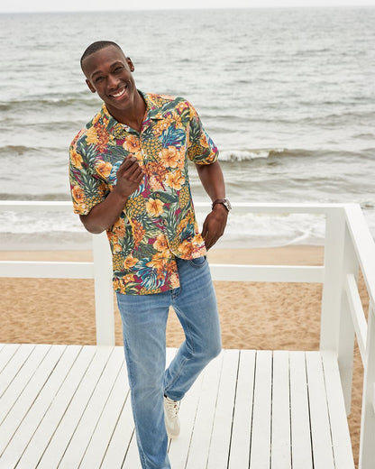 Tommy Bahama Big & Tall Coconut Point Sunset Canopy IslandZone® Camp Shirt
